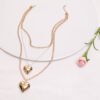 Vintage MultiLayer Heart Pendants Necklaces For Women Gold Geometric Punk Necklace New Design Wedding Jewelry Girlfriend Gifts Necklaces 10