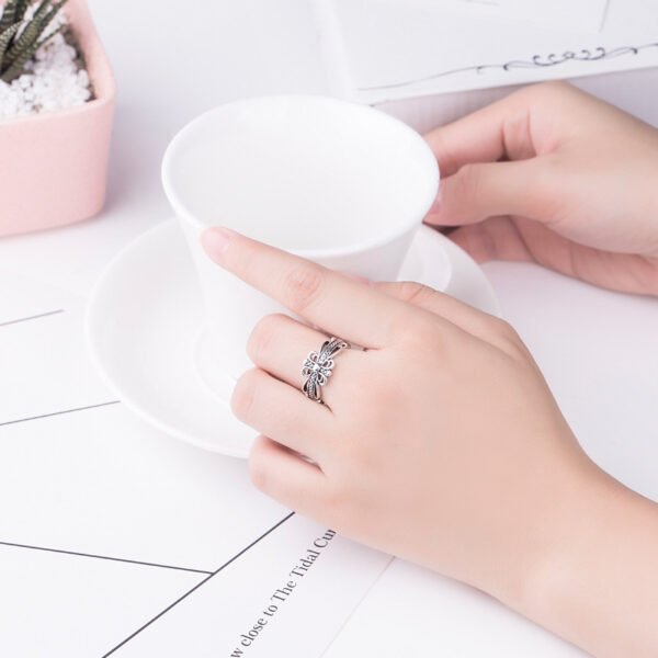 New Thai Silver Ring Crow Star Ring Female Luo Heart Ring Retro Jewelry Rings 6
