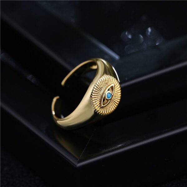 18K Gold Plated Copper Eye Shaped Ring Rings 7
