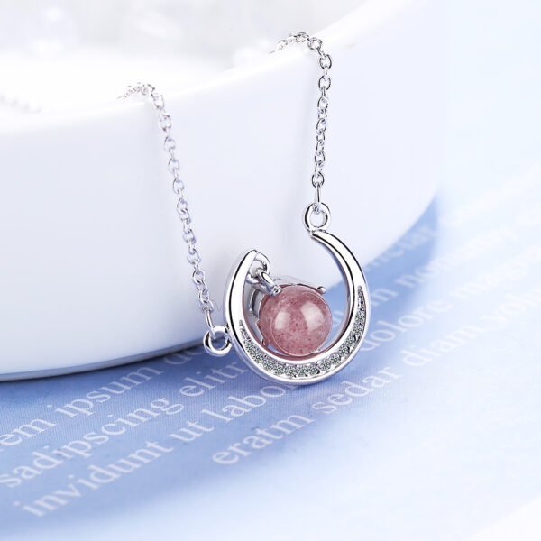 Strawberry pink crystal moon short chain Accessories 5