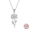 925 sterling silver necklace sunflower plated white gold and silver necklace Necklaces 10