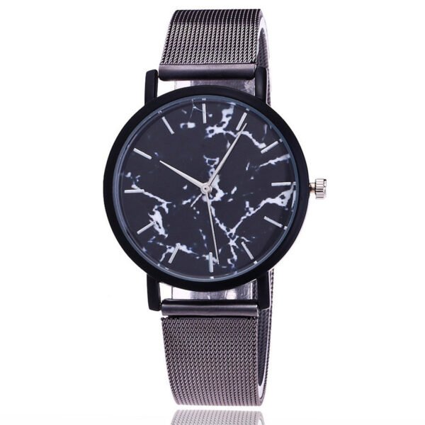 Vansvar fashion brand silver and gold mesh band creative marble wristwatch casual women quartz watches gift relogio feminino watches 7