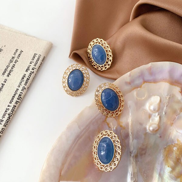 s925 silver pin blue stone earrings Earrings 6