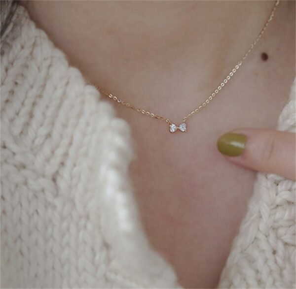 925 Sterling Silver Plated 14K Yellow Gold Heart Pendant Necklace Necklaces 3