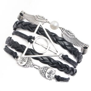 Angel Wings Hand Woven Pu Leather Cord Bracelet Bracelets