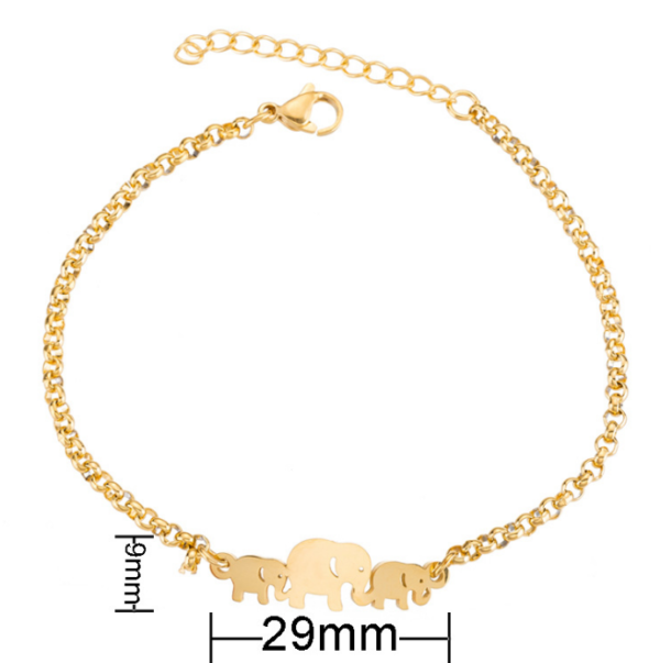 Gold Color Charms Bracelet Femme Stainless Steel Women Jewelry Lucky Origami Elephant Bracelets Friendship Gifts Earrings 4