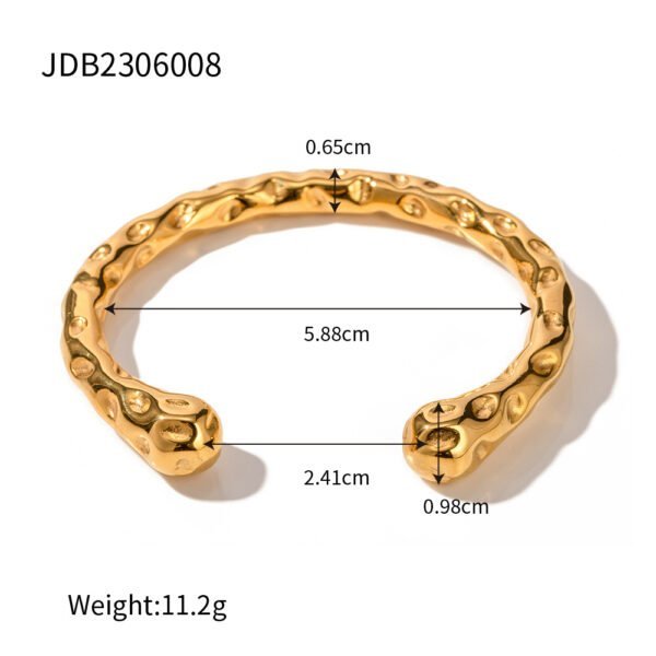 Retro Simple Titanium Steel Ornament 18K Gold Stainless Steel Hammer Bracelet Bracelets 12