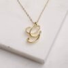 Gold 26 Old English Initial Letter Necklaces For Women Necklaces 19