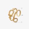 Temperament Wild Gold Plated Double Stainless Steel Geometric Ring Rings 18