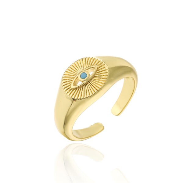 18K Gold Plated Copper Eye Shaped Ring Rings 5