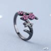 Black Gold Branch  Ring With Zirconium Diamonds Rings 13