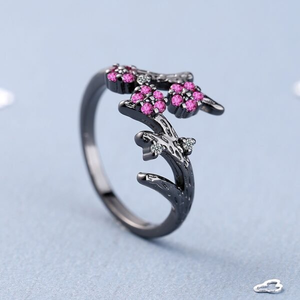 Black Gold Branch  Ring With Zirconium Diamonds Rings 7