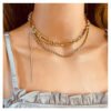 Simple Retro Double-layered Tassel Gold Necklace Necklaces 15