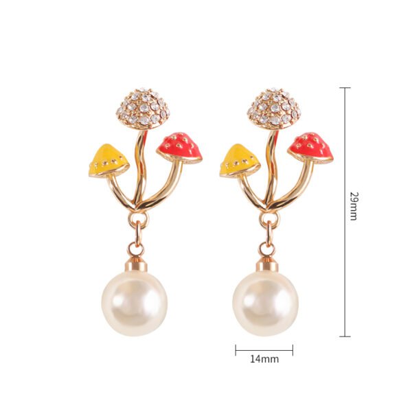 Unique Earring for Women Cute Three Mushroom Shape Sweet Gold Color Drop Earrings New Design Trendy Ear Jewelry Earrings 10
