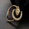 Hot New Copper Plated Gold Dripping Eyes Moon Zircon Ring Rings 8