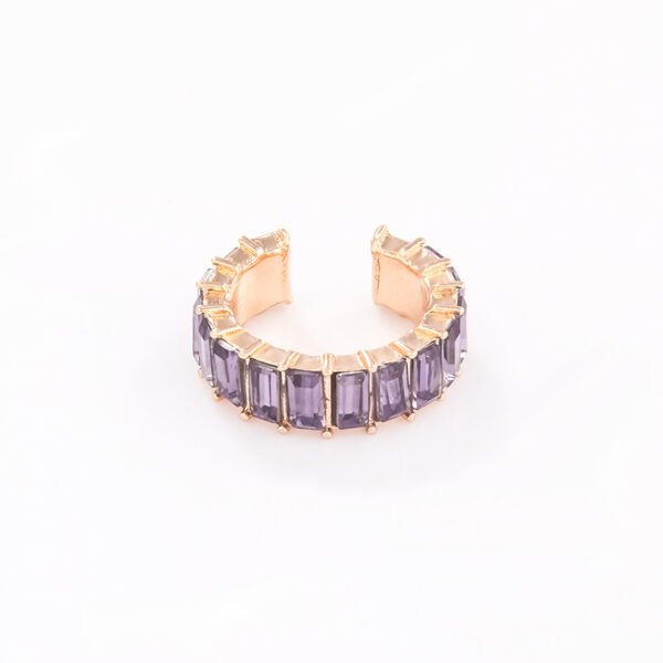 Fashion C-shaped Ear Clip With Colored Diamonds Earrings 4