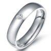 Stainless Steel Diamond Ring 4mm Men And Women Couple Ring Rings 11