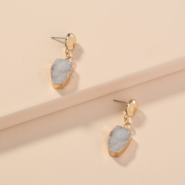 Exaggerated Personality Imitation natural stone earrings small small small style cold style style earrings female jewelry Earrings 4