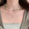 Real Gold Plating New Chinese Jade Love Pearl Double-layer Necklace Necklaces 10 Real Gold Plating New Chinese Jade Love Pearl Double-layer Necklace Necklaces 10