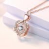 Heart Necklace Female 925 Silver Plated Rose Gold Pendant Necklaces 6