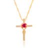 Fashion Rose Flower Cross Necklace Gold Crystal Infinity Anka Pendant Necklaces For Women Religious Jewelry Necklaces 9