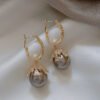 Feminine Celebrity High-end Zircon Pearl Ear Buckle Earrings 11