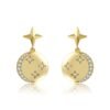 Round Planet Earrings 18K Gold Color Preserving Jewelry Earrings 12