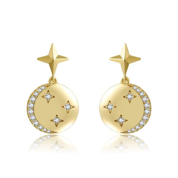Round Planet Earrings 18K Gold Color Preserving Jewelry Earrings 7
