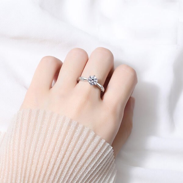 Sterling silver gold-plated moissanite ring Rings 7