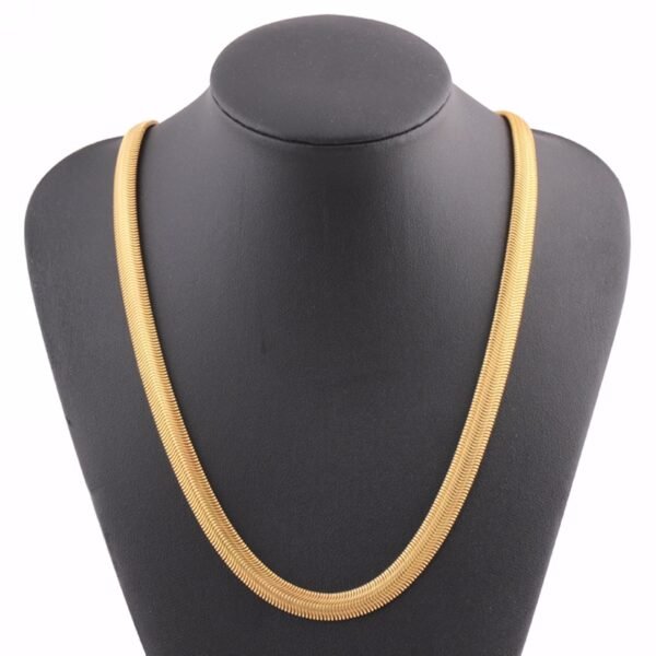 18K Gold Snake Bone Copper Chain Necklaces 3
