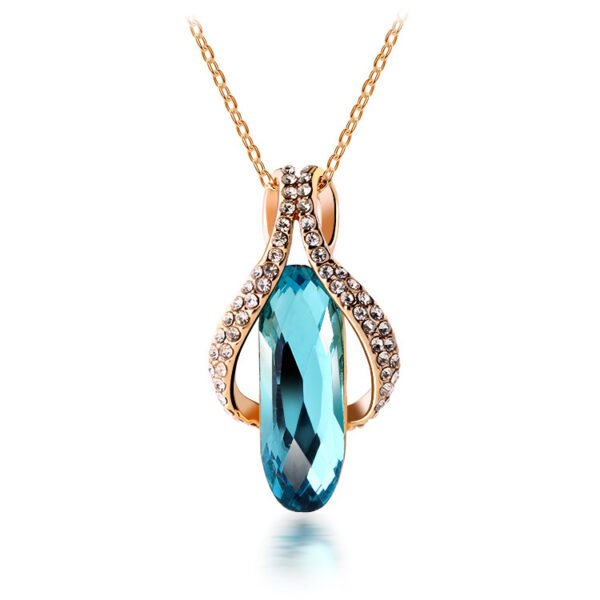 Gold-plated diamond earrings pendant set Earrings 4