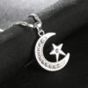 Muslim Crescent Pendant Necklace Silver Gold Color Cubic Zirconia CZ Islam Moon Star Jewelry Women Gift Necklaces 14