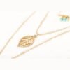 Gold Silver Chain Long Feather Necklace Necklaces 8