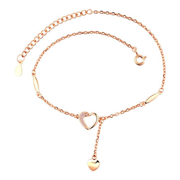 S925 Sterling Silver Rose Gold Plated Anklet Female Temperament Japanese And Korean Net Red Silver Jewelry Accessories 3