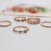 European And American Jewelry Rose Gold Stackable Diamonds Set Of Five Sets Of Rings BohemiaJ Rings 16