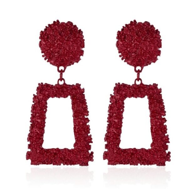 Big Vintage Earrings for Women Gold Silver Black Geometric Statement Earring 2021 Metal Earing Hanging Fashion Jewelry Earrings 8
