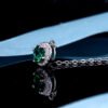 925 Silver Plated 18k White Gold Cultivated Emerald Pendant Necklaces 11