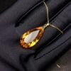 Fashion Drop Gold Inlaid Citrine Pendant Necklaces 10