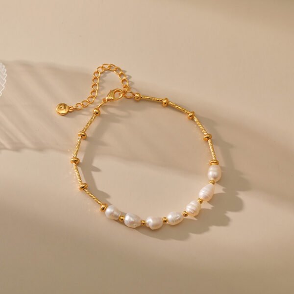 Pearl Gold Round Bead Copper Chain Accessories 4