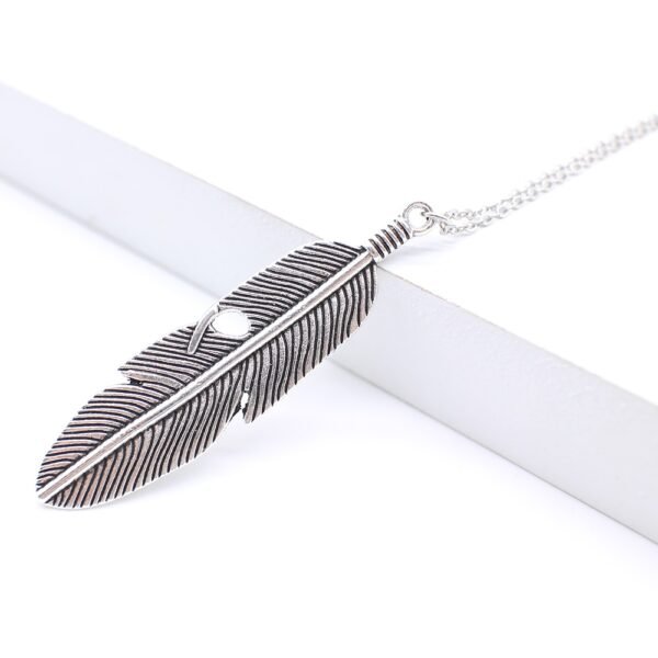 Simple feather necklace leaves long sweater chain clothing Necklaces 9