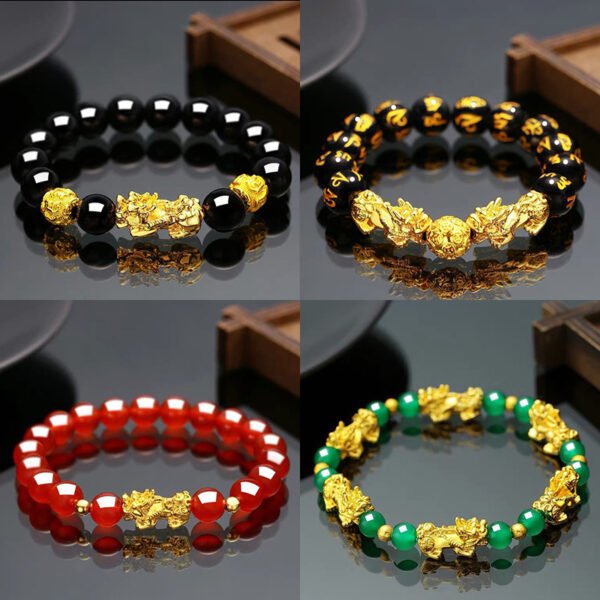 Gold-plated obsidian brave bracelet Bracelets 10