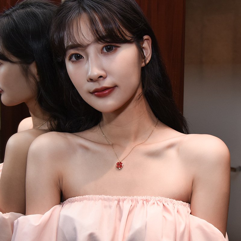 Love Lat Foldable Pendant Rose Gold Full Diamond Red Necklace Necklaces 5 Love Lat Foldable Pendant Rose Gold Full Diamond Red Necklace Necklaces 5