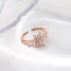 Copper Inlaid Zircon Snowflake Ring Christmas Gift Rings 12