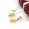 Geometric stitching necklace Necklaces 11