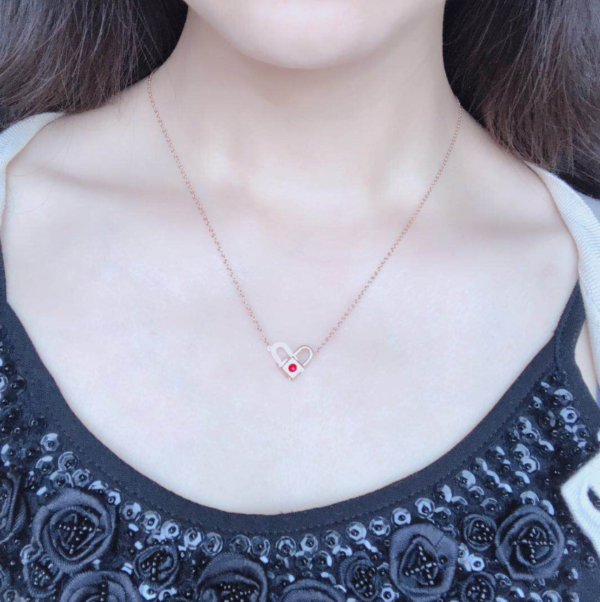 Titanium Steel Necklace Female Love Key Rose Gold Clavicle Chain One Multi-Band Jewelry Necklaces 9