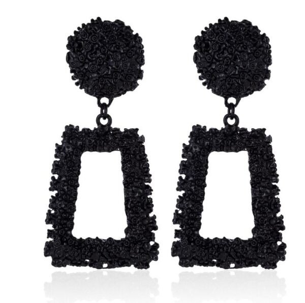 Big Vintage Earrings for Women Gold Silver Black Geometric Statement Earring 2021 Metal Earing Hanging Fashion Jewelry Earrings 4