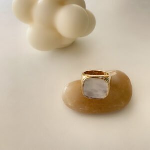 Retro Personality European and American Style Marble Shell Ring Rings