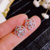 Fashion temperament zircon flower earrings Earrings 18