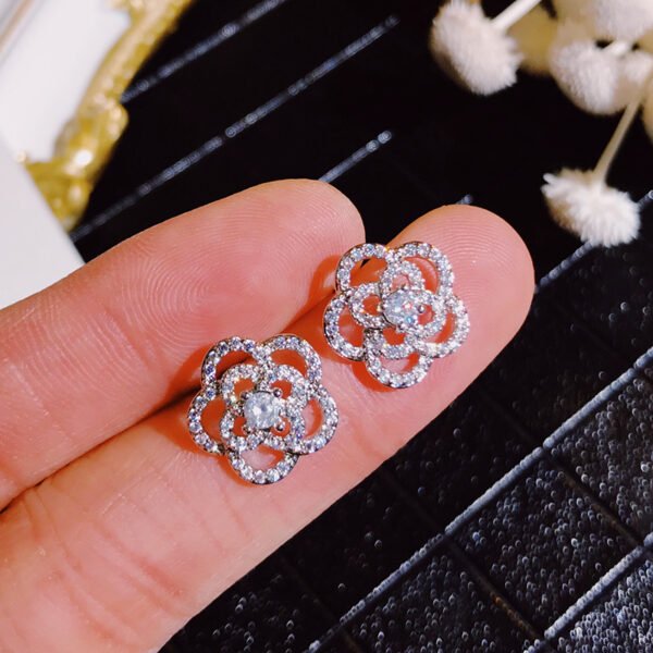 Fashion temperament zircon flower earrings Earrings 8