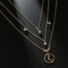 Tocona Bohemian Antique Gold Circle Moon Rhinestone Pendant Chokers Necklaces Multi Layer Necklace Collar for Women Jewelry 3294 Necklaces 12